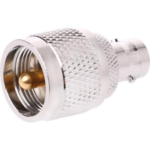 BNC-K Female Jack To UHF-J PL-259 Male Plug Straight RF Coax Adapter Connector