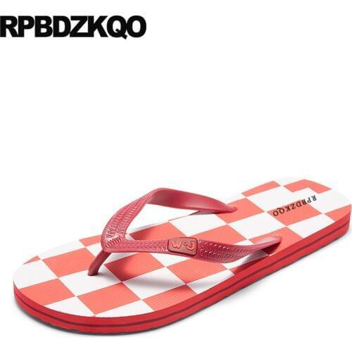 Large Size Fashion Beach Slippers Men Casual 45 Mens Sandals 2018 Summer Outdoor Flip Flop Waterproof Rubber Red Slides Shoes
