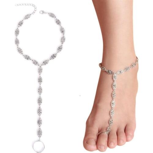 Simple Female Anklets Barefoot Crochet Sandals Foot Jewelry Leg New Anklets On Foot Ankle Bracelets For Women Leg Chain Gift