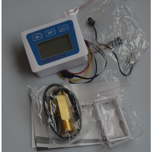 Digital Fuel Gauge LCD Display Water Liquid Flow Meter Totameter Temperature Time Record With G1/2 Flowmeter Flow Tester