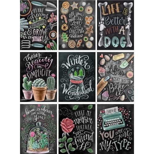 Blackboard Drawing,Diamond painting,Full,Diamond Embroidery,Round/Square,Colorful,Needlework,Mosaic,Christmas Gift,Home Decor