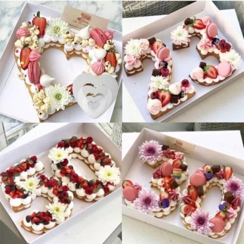 0-8 Numbers Cake Mold Cake Decorating Tools Confeitaria Maker Birthday Cake Tools Pastry Mold For Baking 6/8/10/12inch Heart