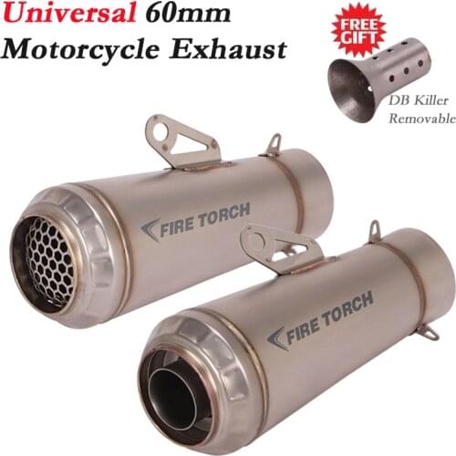 Universal 60mm Motorcycle GP Racing Exhaust Pipe Escape Silencer Modify Muffler DB Killer For CBR1000RR CB400 R1 ATV Z900 MT-09