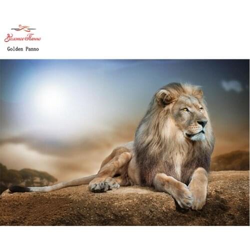 Golden Panno,DIY DMC 11CT 14CT completely Cross stitch animal lion,Christmas gift,kits embroidery needlework wall decoration 09