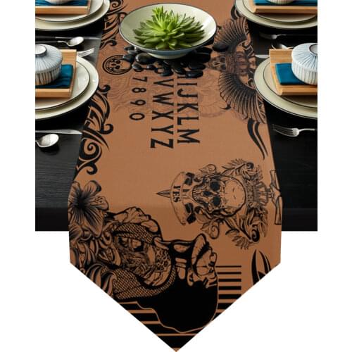 Halloween Theme Witch Divination Board Table Runner Country Wedding Decor Tablecloth Placemat Dinning Table Art Table Runners