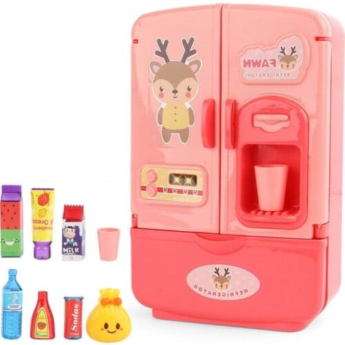 1 Set Simulation Fun Smart Refrigerator Toys Home Appliances Children Pretend Play Double Door Fridge Kitchen Toy