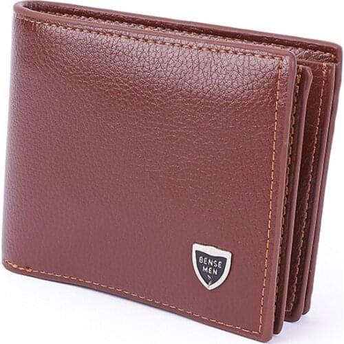 Mens Wallet PU Short Fashion Casual Open Wallet Multifunctional Wallet Horizontal Coin Purse Card Holder With Driving Bag