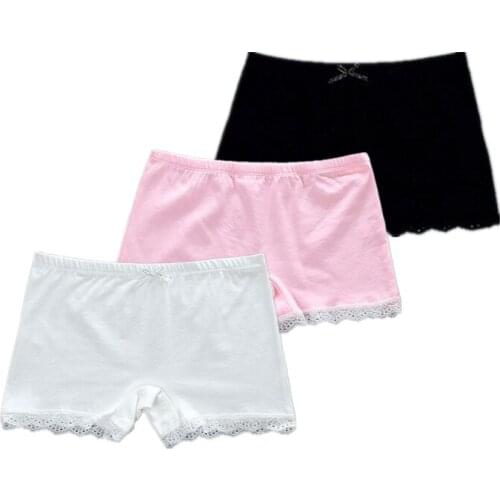 3pc/lot Girls Summer Safety Shorts Cotton Breathable Pants Teenager Children Clothes Shorts Lace Underwear