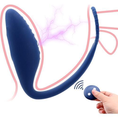 Wireless Remote Control Prostate Massager Vibrator Sex Toys For Male Penis Anal Plug Vibrator Electric Shock 10 Frequency