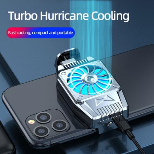 Mobile Phone Cooling Pad Phone Holder Game Handle Mini Cooler Fan Smartphone Radiator for Gaming and Live Streaming