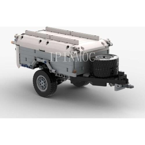 Moc-3323 Camper Trailer Adapts Multiple Small SUV Boys Gift Difficulty Plugin Static Display Models