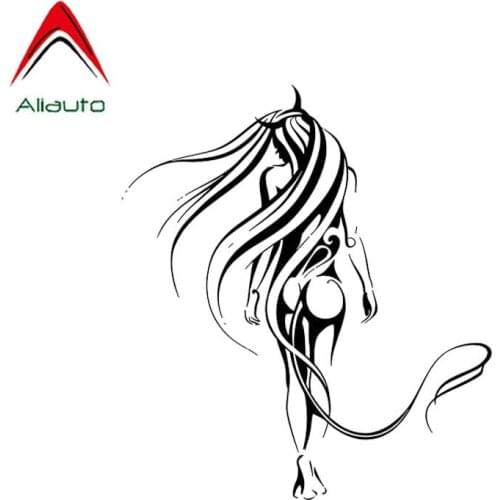 Aliauto Fashion Car Sticker Artistic Figure Sexy Girl Covering The Body Popular Design Vinyl Decals Black/Silver,11cm*13cm