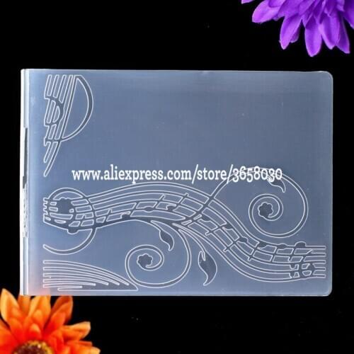 Music Leaves Flower Plastic Embossing Folder For Scrapbook DIY Album Card Tool Plastic Template 10.5x14.5cm 8070803
