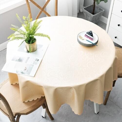PVC Round Table Cloth Waterproof Oil-Proof Tablecloth Dining Table Cover for Wedding Party Hotel Banquet Table Cloth Decor
