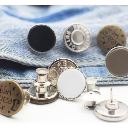 Detachable Jeans Buttons Snap Waist Adjustment Button Fastener Pants Pin for Retractable Button Sewing-Free Buckles