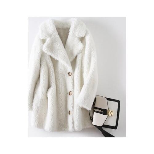 Warm Overcoat Lady Long Outerwear Female Women Winter Teddy Coat Lambswool Fur Jacket Sheep Shearling Short Oversized Parka