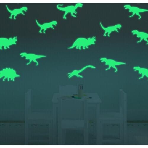 TOYZHIJIA 9Pcs Glow In The Dark Dinosaurs Toys Stickers Ceiling Decal Baby Kid Room 18x14cm