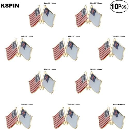 U.S.A & Christian Lapel Pin Flag badge Brooch Pins Badges 10Pcs a Lot