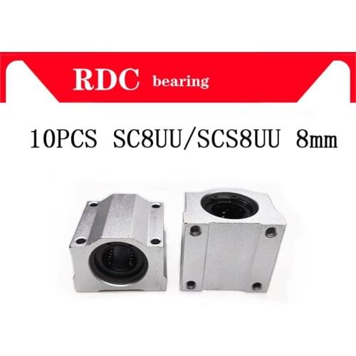 High quality 10pcs SC8UU SCS8UU 8mm Linear ball bearing block with LM8UU bush pillow block linear Block CNC Router