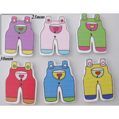 WBNKSN 23MM*30MM Novelty buttons mix 120pcs Trouses shape kids clothes sewing supplies