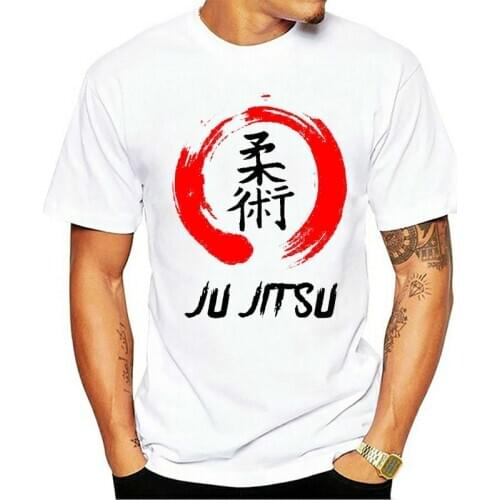 JuJitsu Kanji Hip Hop Funny Tops Shirts Round Collar Thanksgiving Day Short Sleeve T-shirts for Men Normal Tee-Shirt