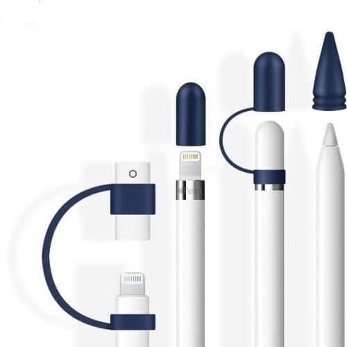 4 in 1 Protective Safety Case For Apple Pnecil Anti-lost Anti-Shock Slilicone Sleeve Cover For ipad Tablet touch pencil Kits