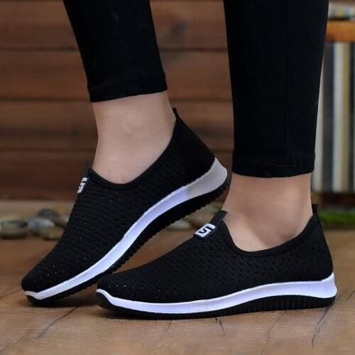 Ladies Vulcanized Shoes Women Sneakers Woman 2020 Breathable Mesh Womens Casual Non Slip Shallow Walking Female Flats