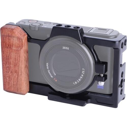 ZV1 Cage with Wooden Handle for Sony ZV1 Camera Cage with Wooden Handgrip and Cold Shoe