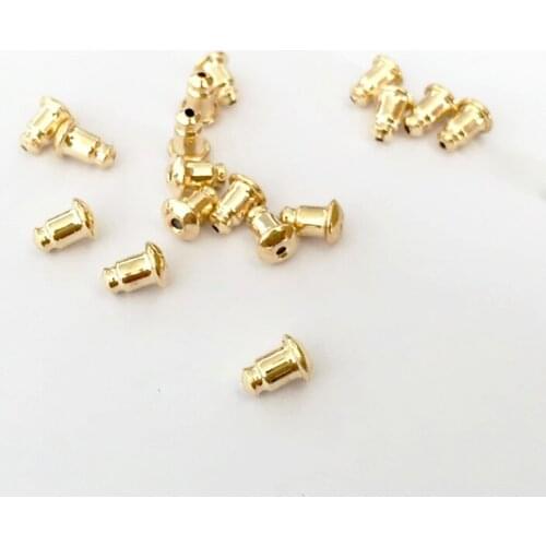 Silicone ear plug gold filled copper earring back for making DIY Jewelry accessories 6*4mm 10pairs