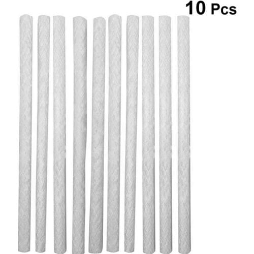 10pcs Fiberglass Wick Oil Lamp Wick Wine Bottle Wick Outdoor Fiberglass Wick DIY Supplies (1.27x25cm, White)