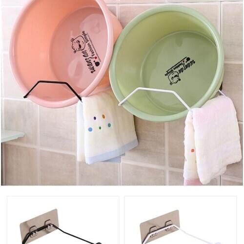 1Pcs Strong Storage Rack Self-Adhesive Stainless Steel Racks Basin Towel Chopping board Hangers Bathroom Kitchen Organizers