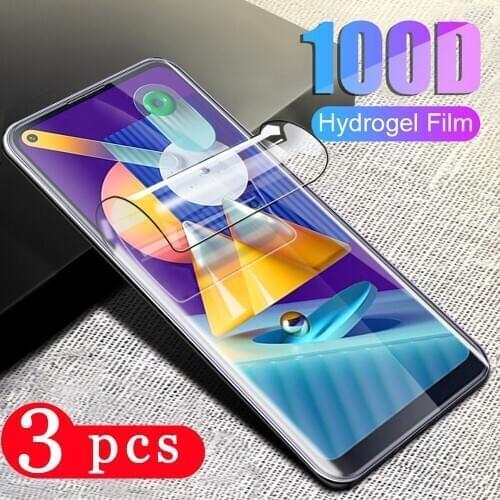 3Pcs soft full cover for Samsung Galaxy M51 M31 M21 M11 M40 M30S M30 M20 M10S M10 hydrogel film Not Glass phone screen protector
