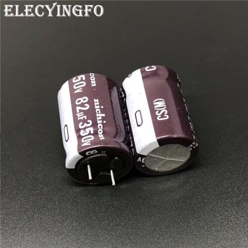 5pcs 82uF 350V NICHICON CS Series 18x25mm High Ripple Current High Reliability 350V82uF Aluminum Electrolytic capacitor