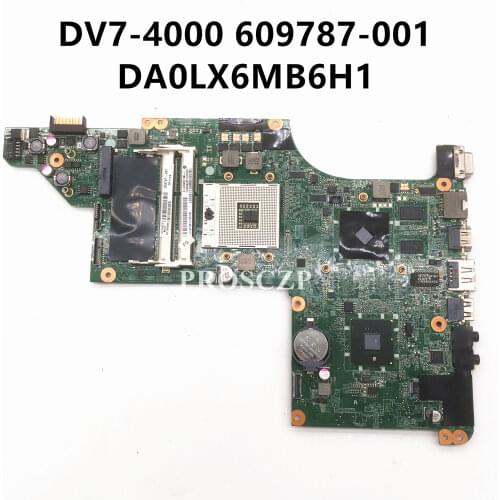 Free shipping for DV7 DV7T DV7-4000 Laptop motherboard 609787-001 609787-501 609787-601 DA0LX6MB6H1 HM55 DDR3 working well
