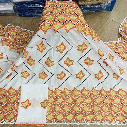 African Lace Fabric 2021 High Quality Bazin Riche Lace Nigerian Embroiderey Cotton Lace Fabrics For Wedding Sewing h13-44