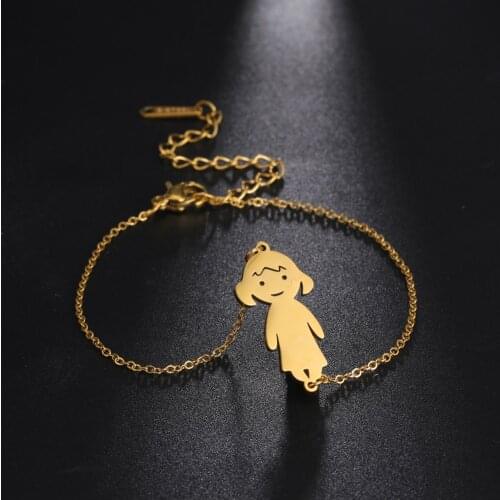 Cazador Personalized Name Date Boy Girl Kids Charm Bracelet Stainless Steel Gold Color Bracelets for Women Gifts Custom Jewelry