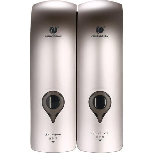 CHUANGDIAN 300ml*2 NO Drilling Wall Mounted Double-Head Manual Soap Dispenser Bathroom Shower Shampoo Dispenser Holder For Baby