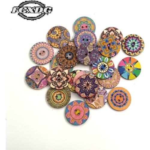100pcs/lot 15/20mm European Retro Button Retro Craft Sewing Clothing Scrapbooking Accessories Wooden Decor Button for Clothing