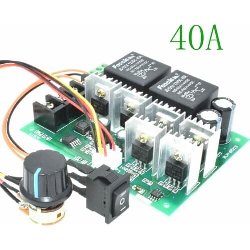DC10-50V 40A PWM Electron Speed Regulator 25KHZ 12V 24V 36V48V DC Brush Motor Controller With Positive Inversion Function Switch