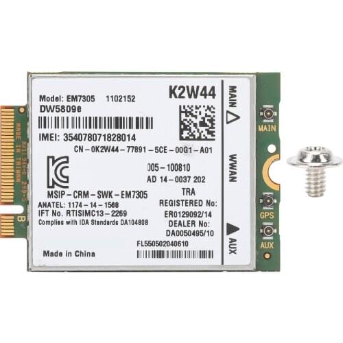 EM7305 4G Module For Dell DW5809e Sierra 52Pin Wireless Network M2 NGFF LTE WWAN Card 100 Mbps USB Charger