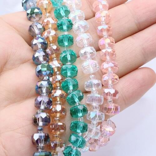 Eruifa 20pcs 8mm High Quality Wheel Faceted Galss Beads Charms Pendant Jewelry DIY Hand making Earring Necklace Elastic Bracelet