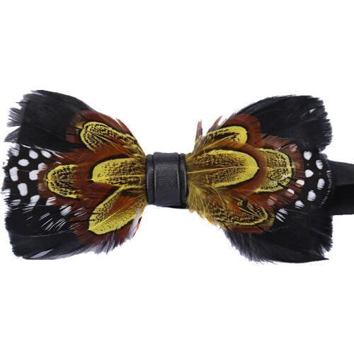 Bow Tie Polyester Natural Blue Black Feather Mens Suit Banquet Night Club Marriage Grooms Classic Bowtie Unisex Novelty Gifts