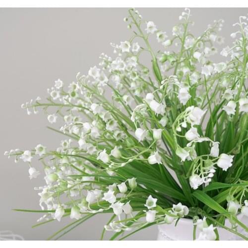 Artificial Flowers for Wedding Home Decoration DIY Craft Gift Bride Wreath Scrapbooking Fake Flower Valley Lily Orchid