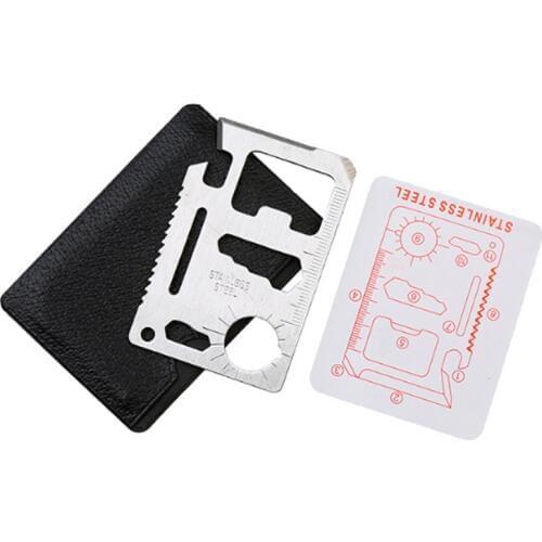 1Pcs outdoor camping tool card 11 function swiss army knife card camping lifesaving card outdoor gadget