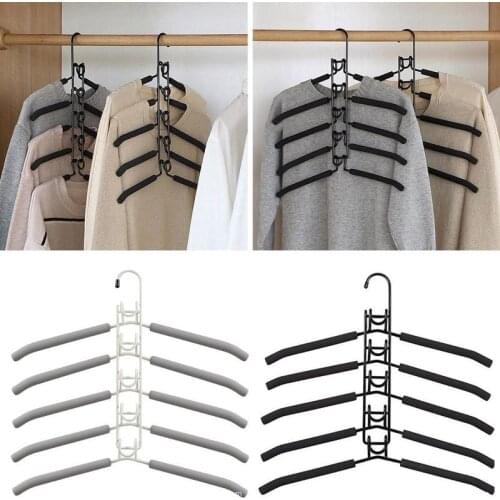Space-Saving Wardrobe Hanger Multi-layer Clothes Storage Organizer Coat Foldable Support Hanging Metal Rack Sweater D2Q9