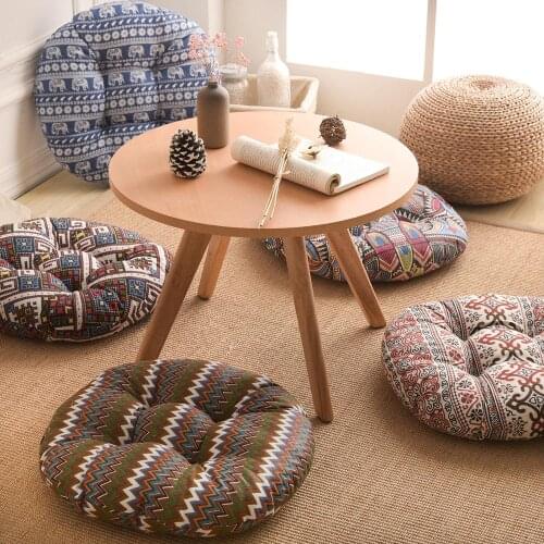 Round Europe classic Cushion office chair sofa cushion tatami circular decoration seat cushions cotton hemp thick futon cushion