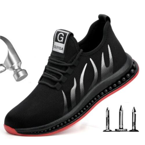 2020 Mens Safety Shoes Anti-piercing Anti-smashing Steel Toe Cap Work Shoes Boots Men Sneakers Protection Indestructible Shoes