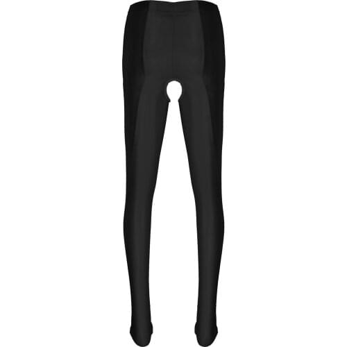Mens Lingerie Sexy Glossy Pantyhose Open Crotch Tights Hosiery for Gay Male Erotic Bulge Pouch Leggings Pants Tight Stocking