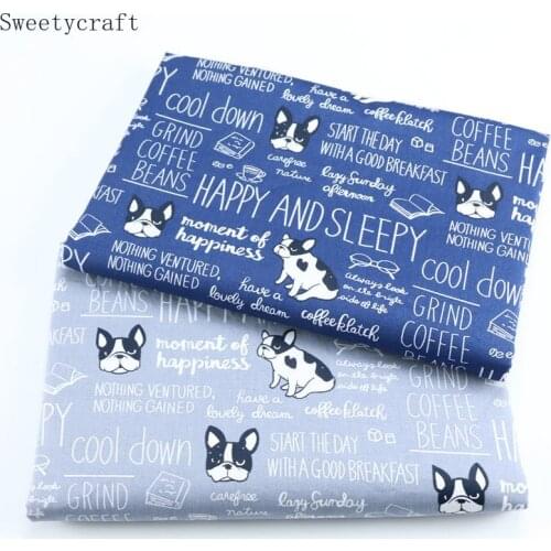 Dog News Pattern 100% Cotton Twill Fabric By Half Meter DIY Sewing Kids Dress bedding Crib Sheet Quilting Dressmaking 160x50cm