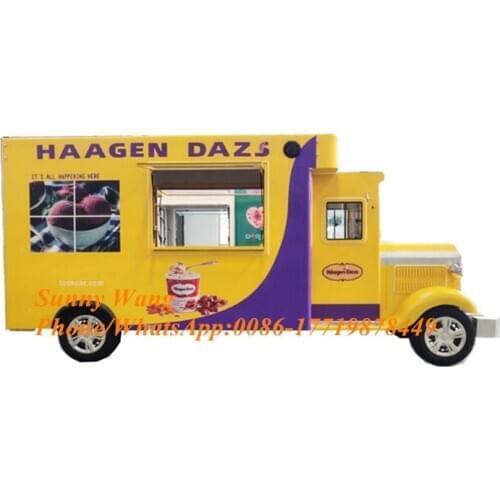 Wholesale Electric Food Truck Mobile Kitchen Catering Trailer Street Bubble Vending kiosk Van Coffee Tea Ice Cream Food Cart